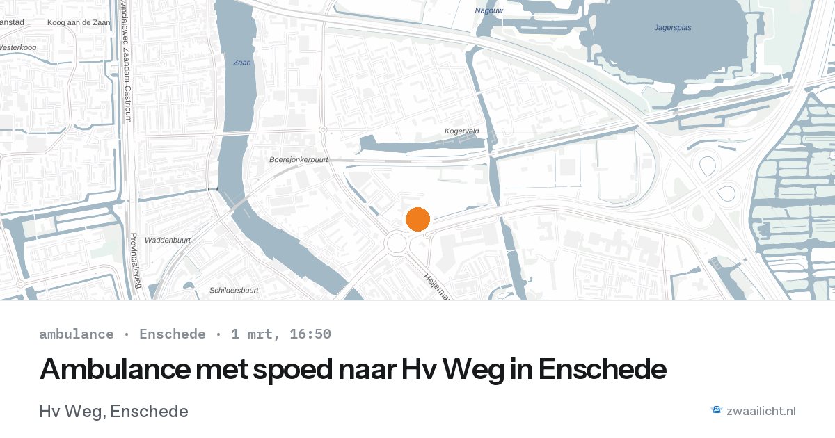 Ambulance met spoed naar Hv Weg in Enschede — 1 mrt 2026
