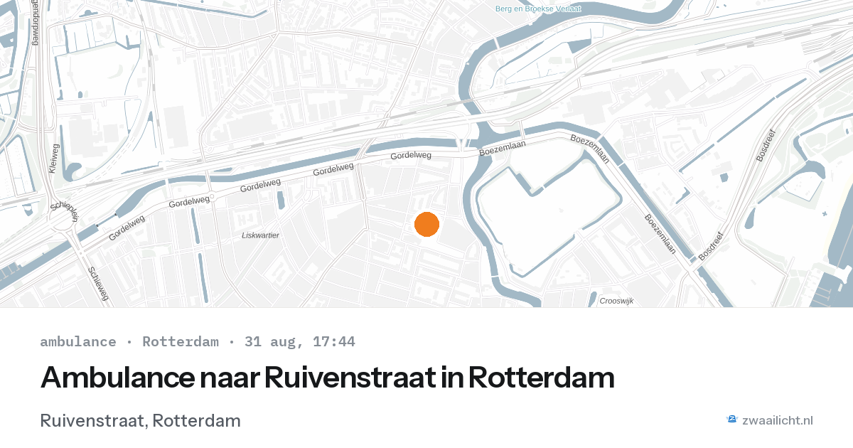 Ambulance naar Ruivenstraat in Rotterdam — 31 aug 2026