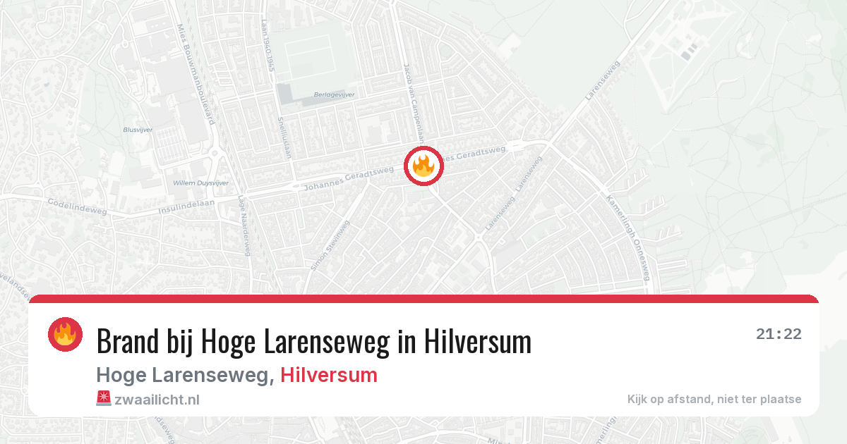 Brand bij Hoge Larenseweg in Hilversum — 2 aug 2026