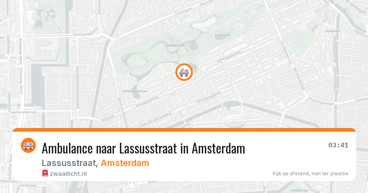 Ambulance naar Lassusstraat in Amsterdam — 9 jul 2026