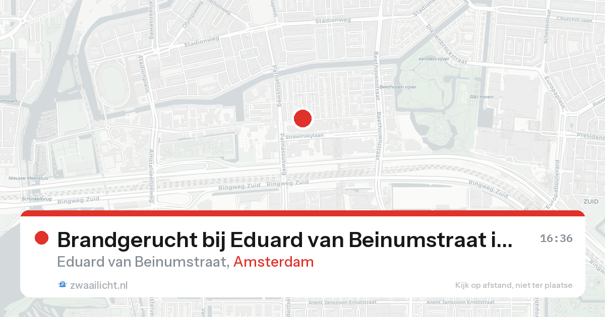 Brandgerucht bij Eduard van Beinumstraat in Amsterdam — 29 mei 2026