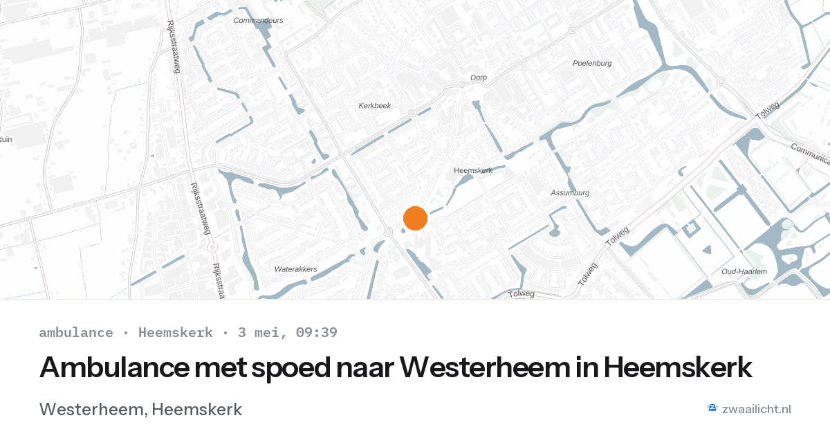 Ambulance met spoed naar Westerheem in Heemskerk — 3 mei 2026