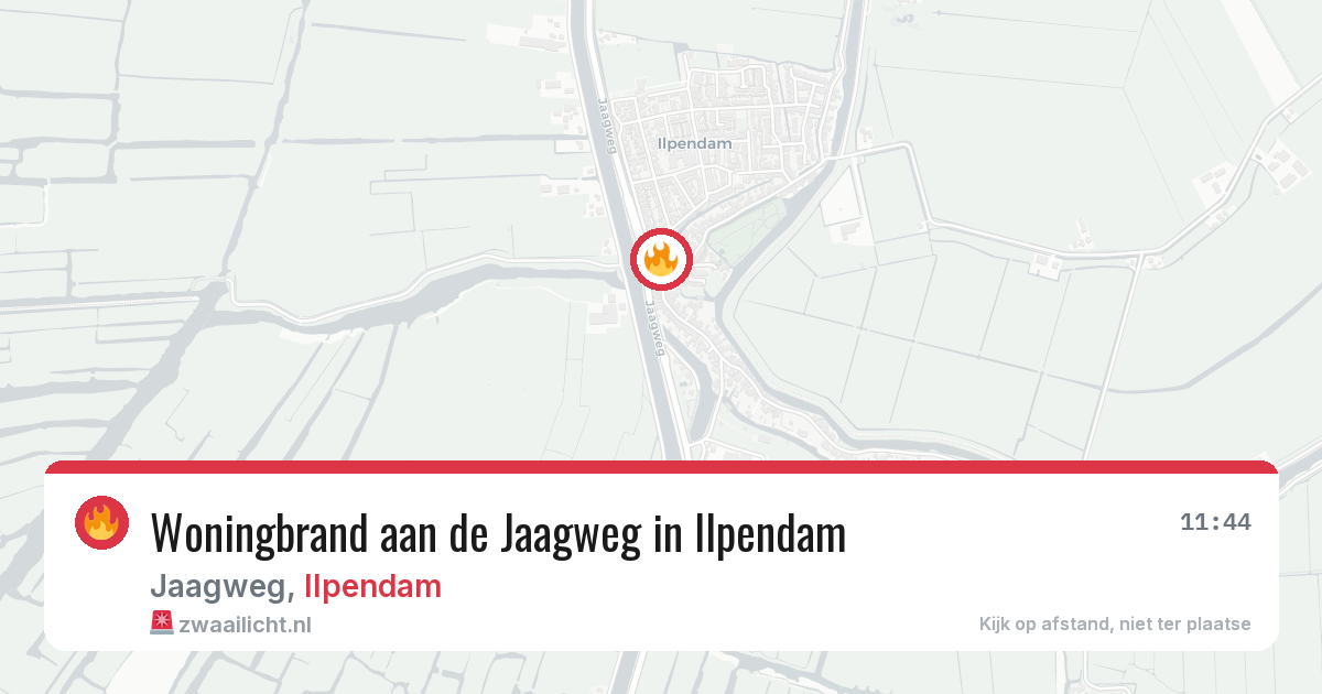 Woningbrand aan de Jaagweg in Ilpendam — 22 feb 2026
