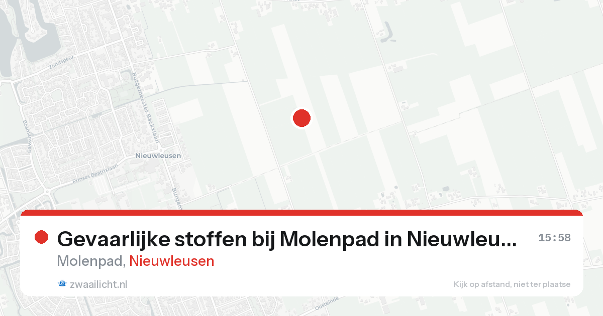 Gevaarlijke stoffen bij Molenpad in Nieuwleusen — 14 aug 2026