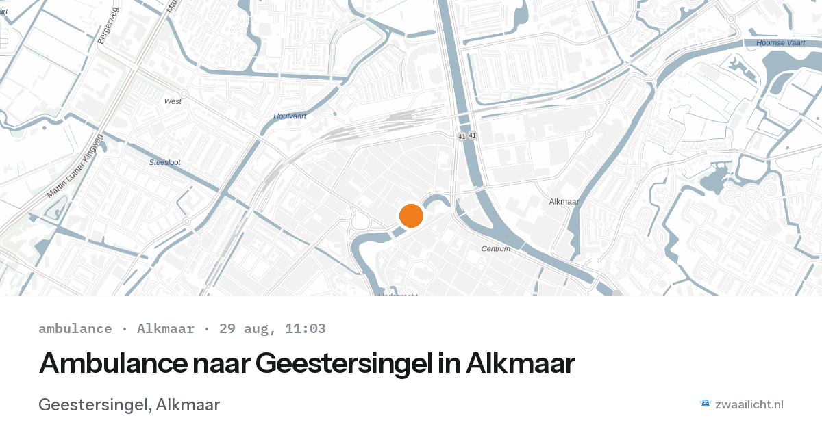 Ambulance naar Geestersingel in Alkmaar — 29 aug 2026