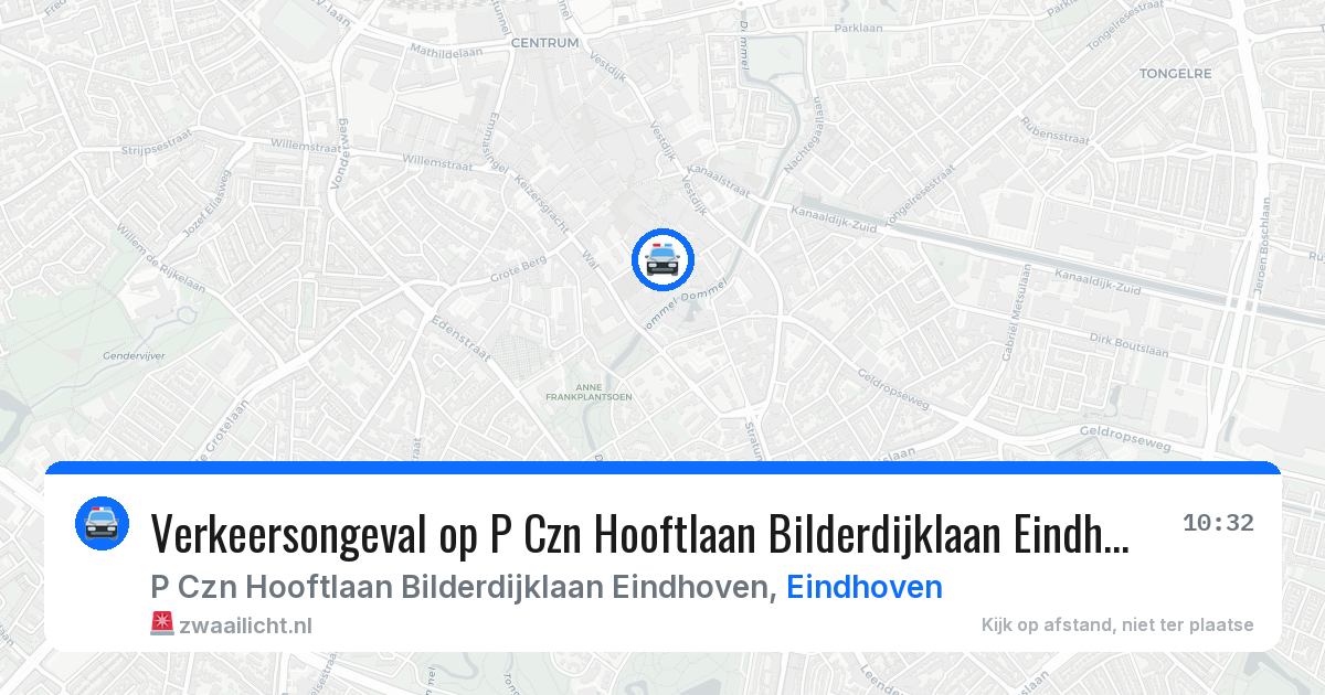 Verkeersongeval op P Czn Hooftlaan Bilderdijklaan Eindhoven in Eindhoven — 24 jun 2026