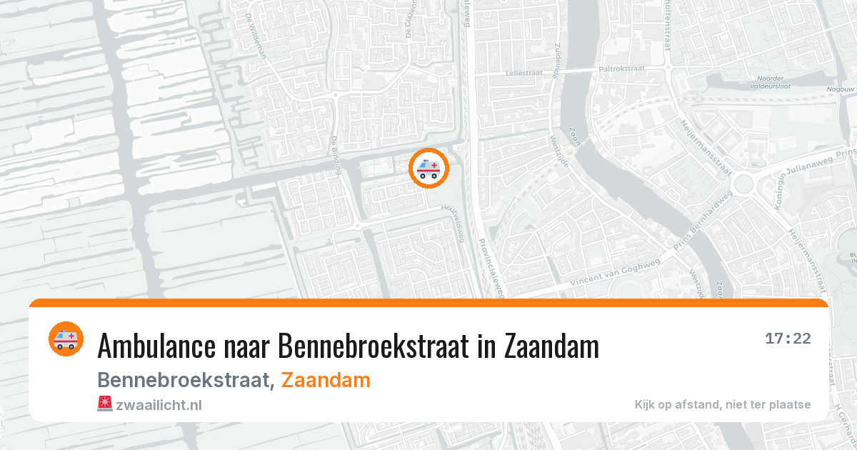 Ambulance naar Bennebroekstraat in Zaandam — 9 aug 2026