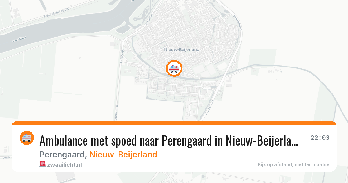 Ambulance met spoed naar Perengaard in Nieuw-Beijerland — 14 aug 2026