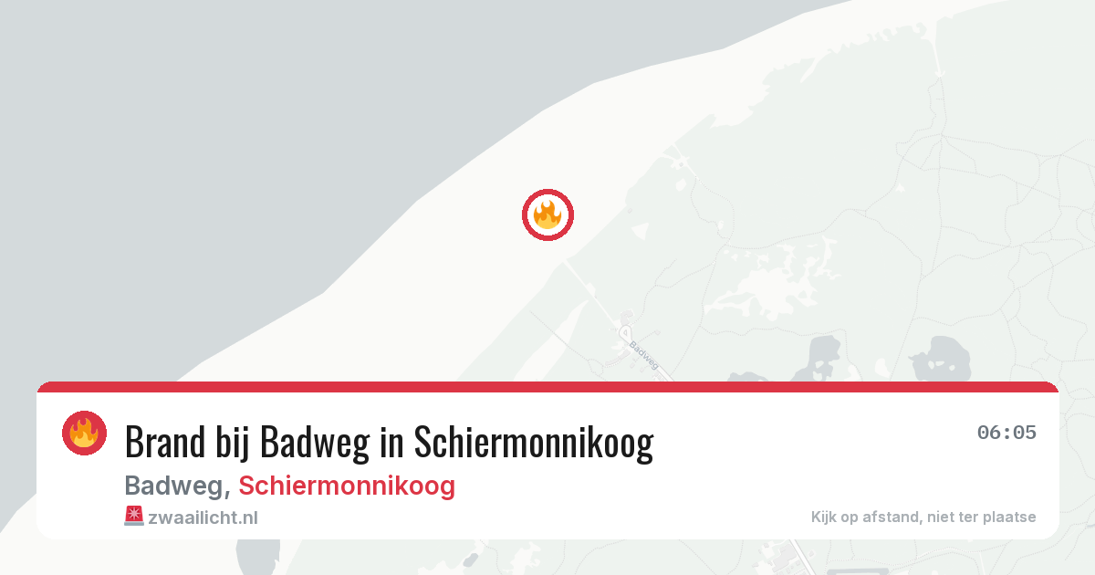 Brand bij Badweg in Schiermonnikoog — 8 jun 2026
