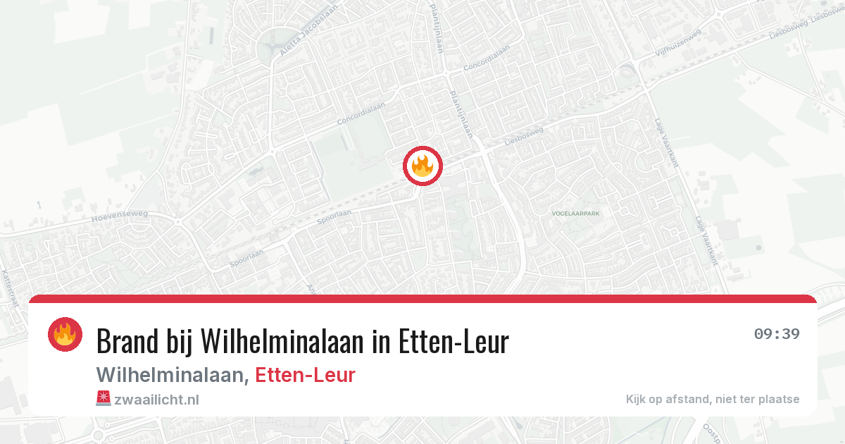 Brand bij Wilhelminalaan in Etten-Leur — 8 jul 2026