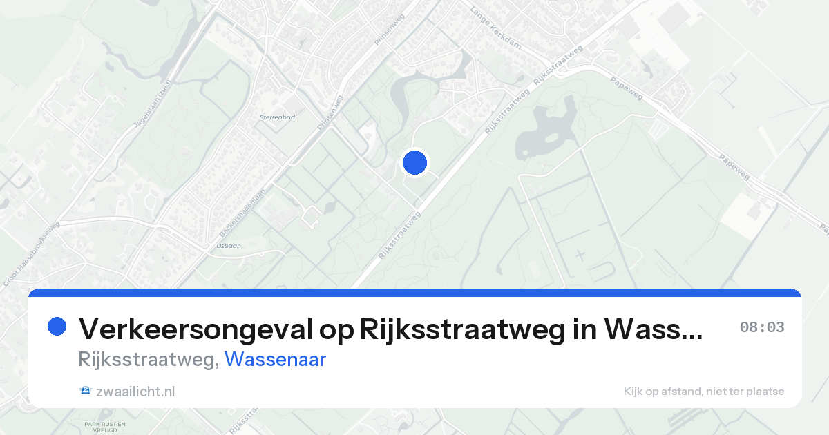 Verkeersongeval op Rijksstraatweg in Wassenaar — 25 aug 2026
