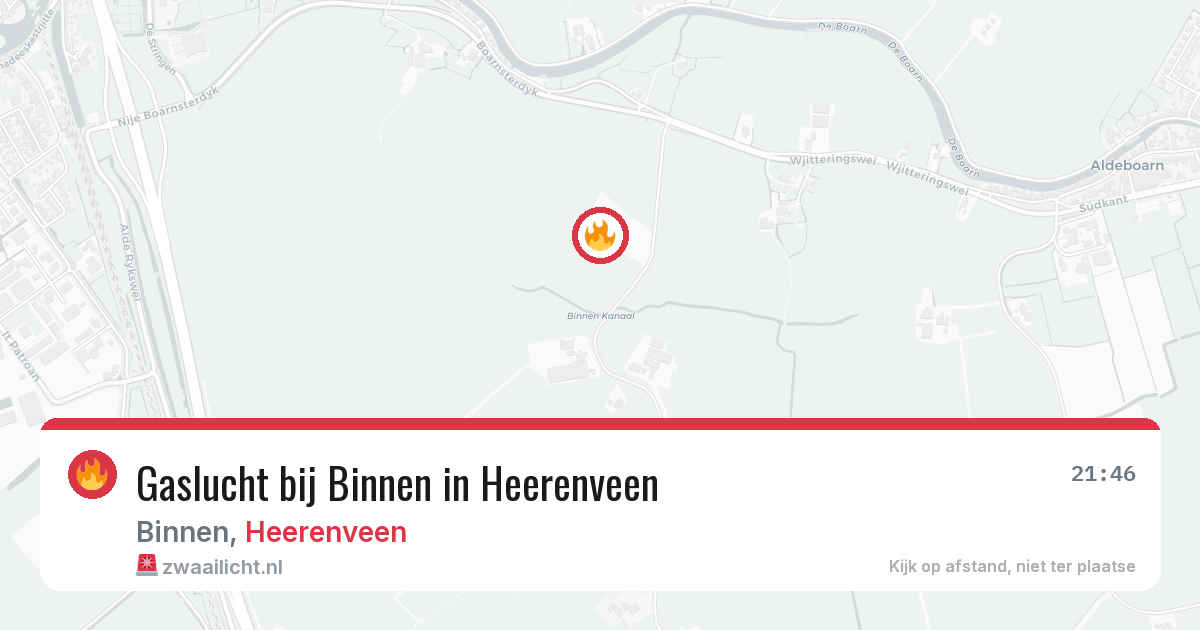 Gaslucht bij Binnen in Heerenveen — 26 jul 2026