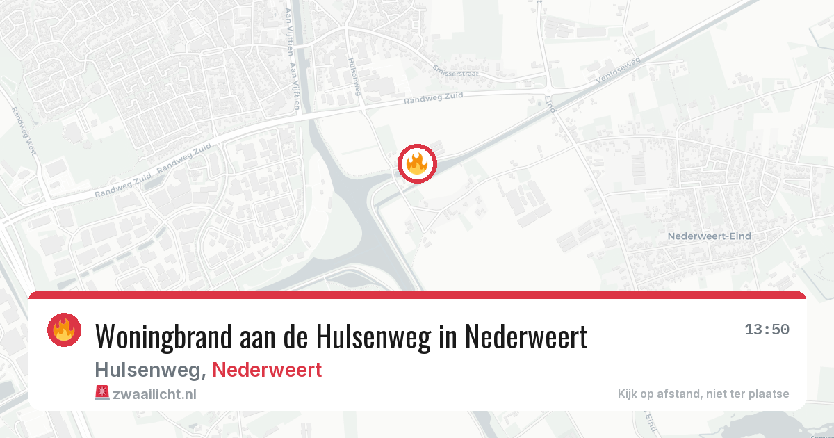 Woningbrand aan de Hulsenweg in Nederweert — 24 mrt 2026