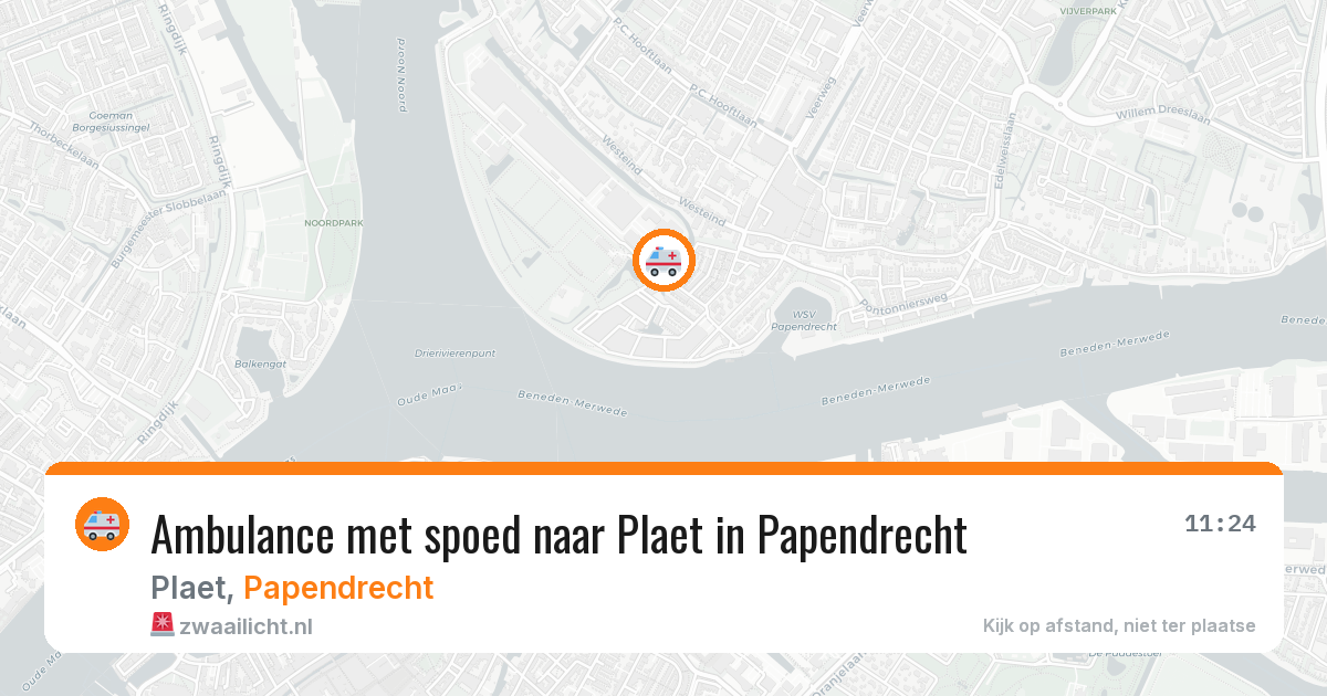 Ambulance met spoed naar Plaet in Papendrecht — 24 mei 2026