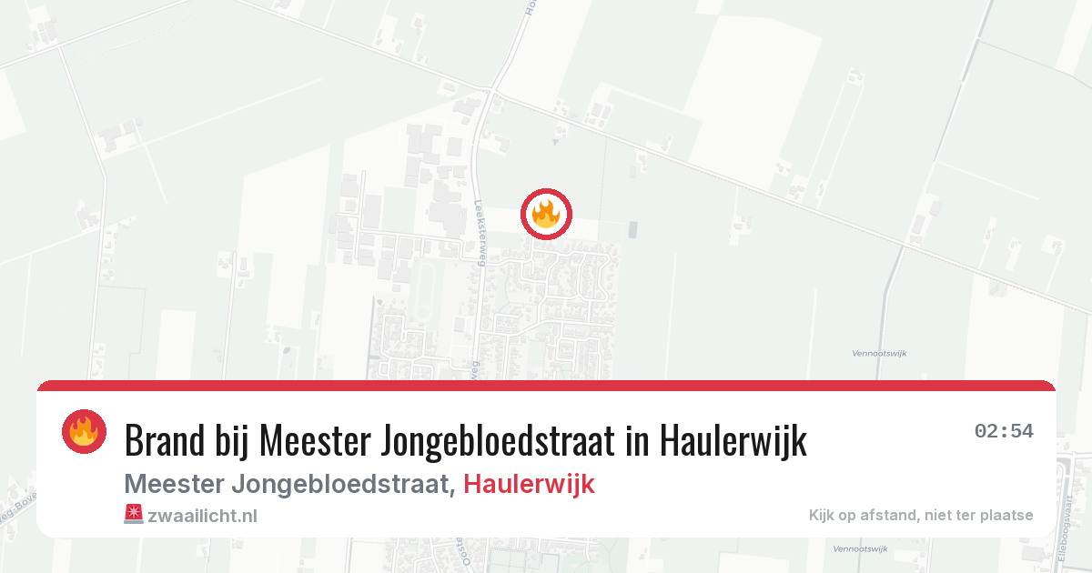 Brand bij Meester Jongebloedstraat in Haulerwijk — 26 jun 2026