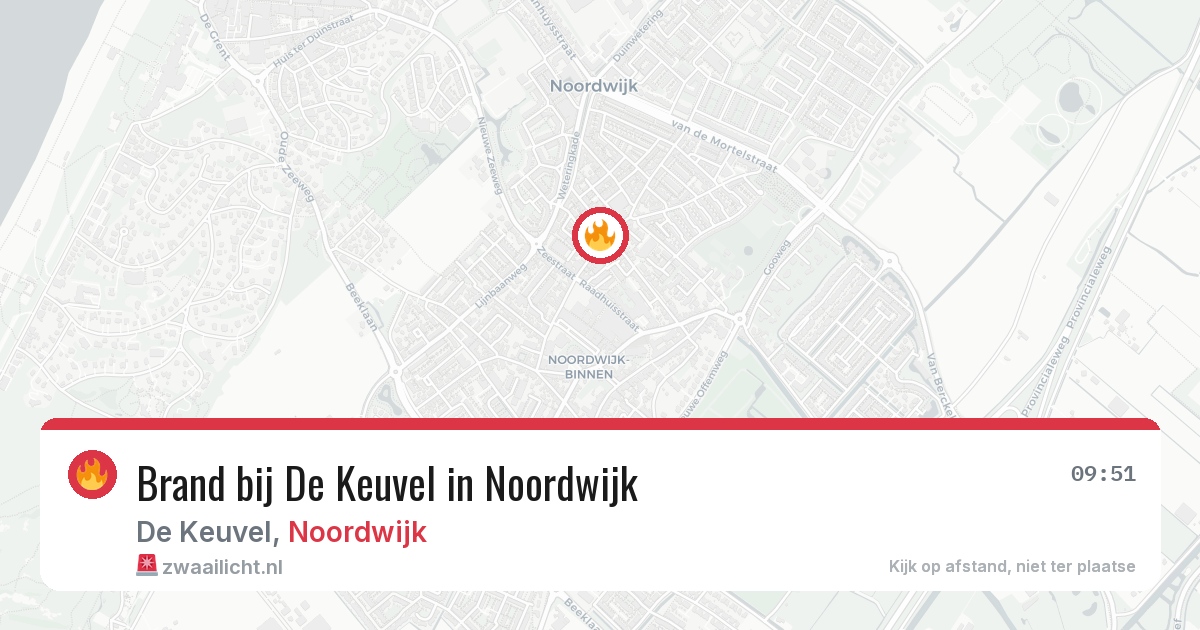 Brand bij De Keuvel in Noordwijk — 25 jul 2026