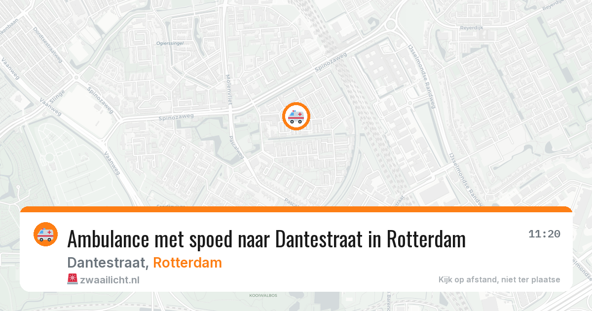 Ambulance met spoed naar Dantestraat in Rotterdam — 11 aug 2026