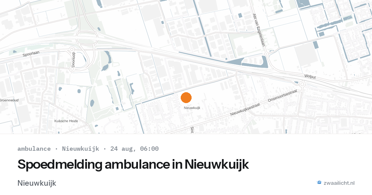 Spoedmelding ambulance in Nieuwkuijk — 24 aug 2026
