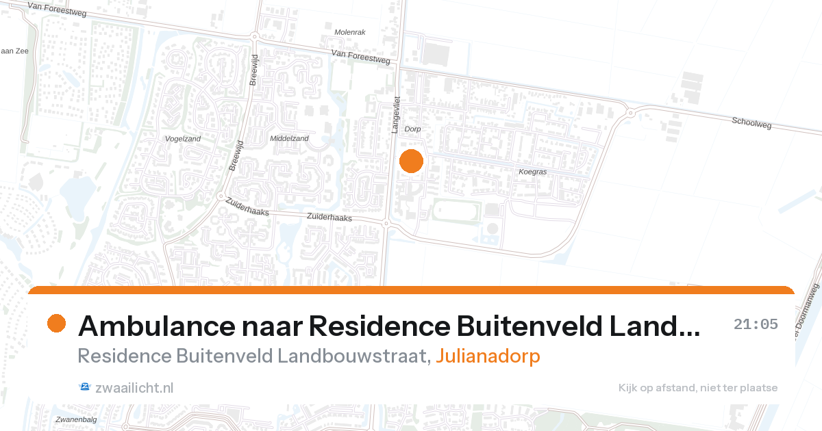 Ambulance naar Residence Buitenveld Landbouwstraat in Julianadorp — 31 jan 2026