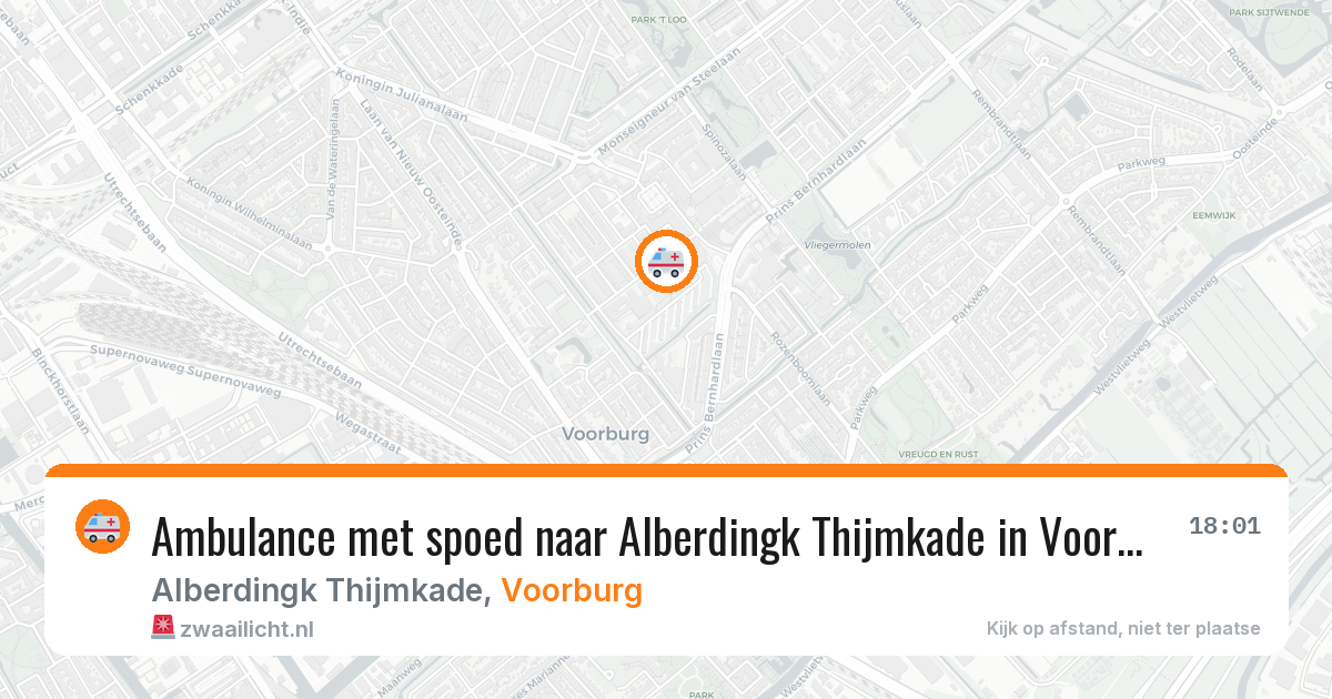 Ambulance met spoed naar Alberdingk Thijmkade in Voorburg — 19 feb 2026