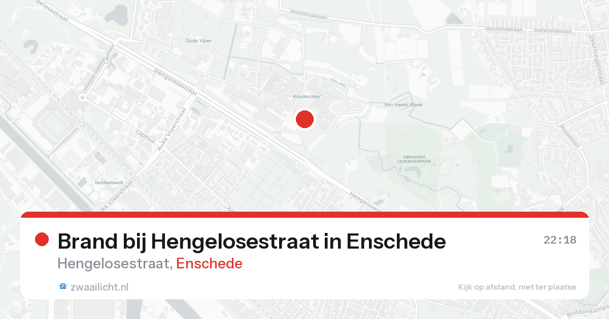 Brand bij Hengelosestraat in Enschede — 17 aug 2026