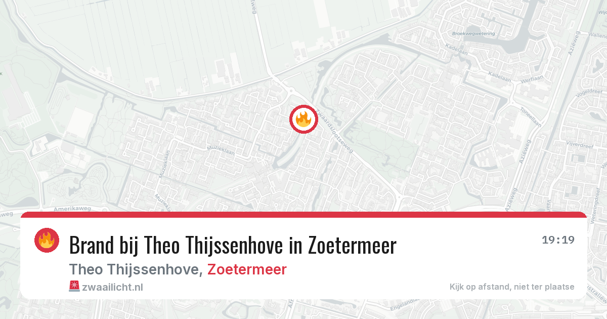 Brand bij Theo Thijssenhove in Zoetermeer — 12 aug 2026