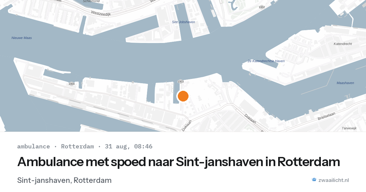 Ambulance met spoed naar Sint-janshaven in Rotterdam — 31 aug 2026