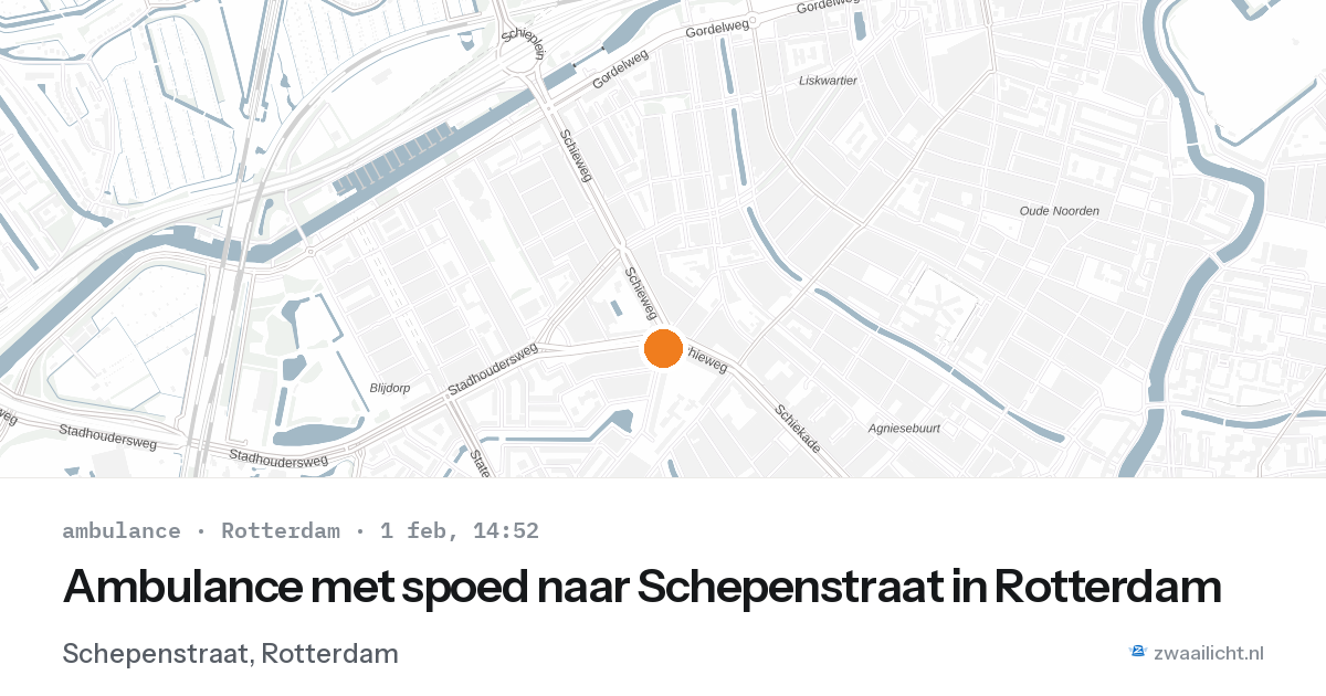 Ambulance met spoed naar Schepenstraat in Rotterdam — 1 feb 2026