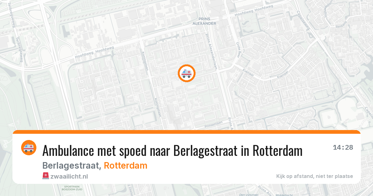 Ambulance met spoed naar Berlagestraat in Rotterdam — 10 aug 2026