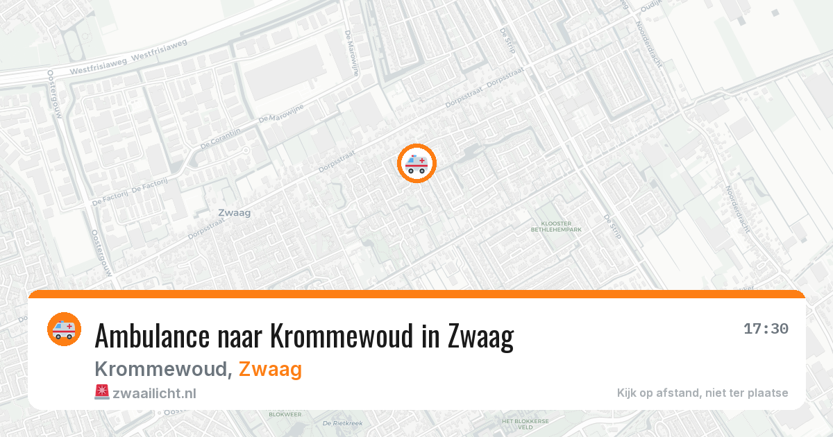 Ambulance naar Krommewoud in Zwaag — 26 jul 2026