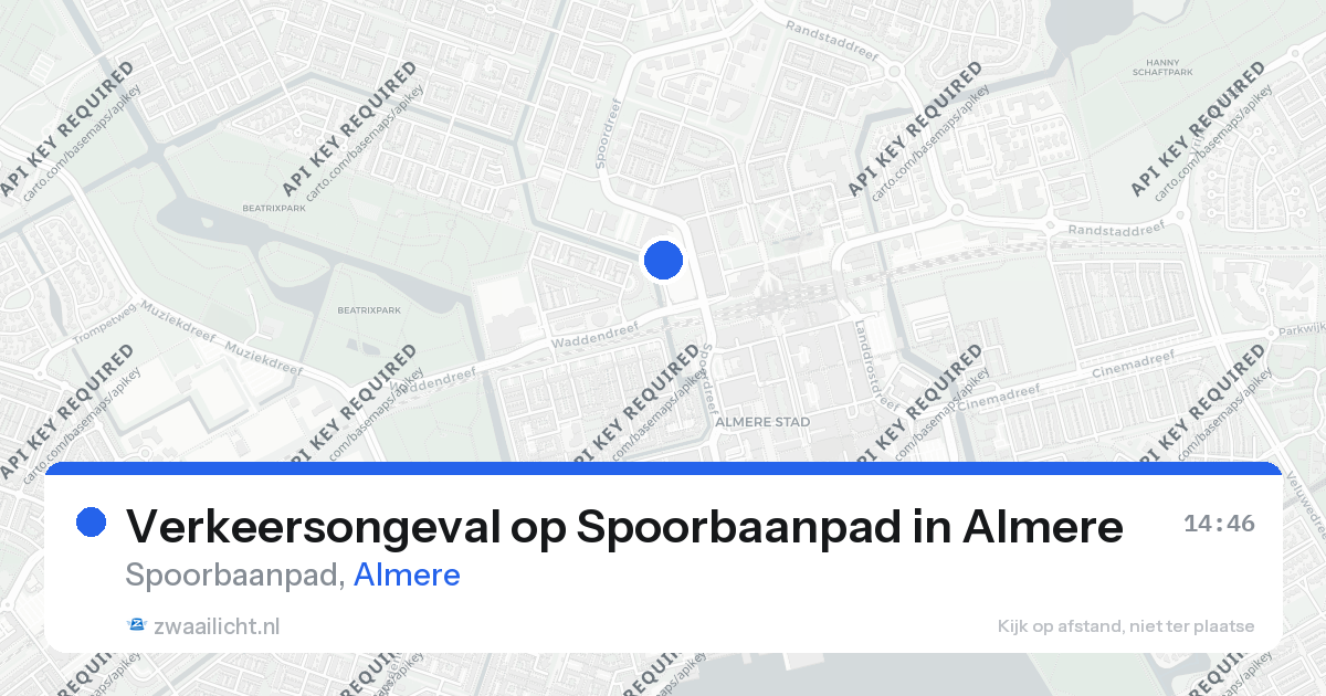 Verkeersongeval op Spoorbaanpad in Almere — 26 aug 2026