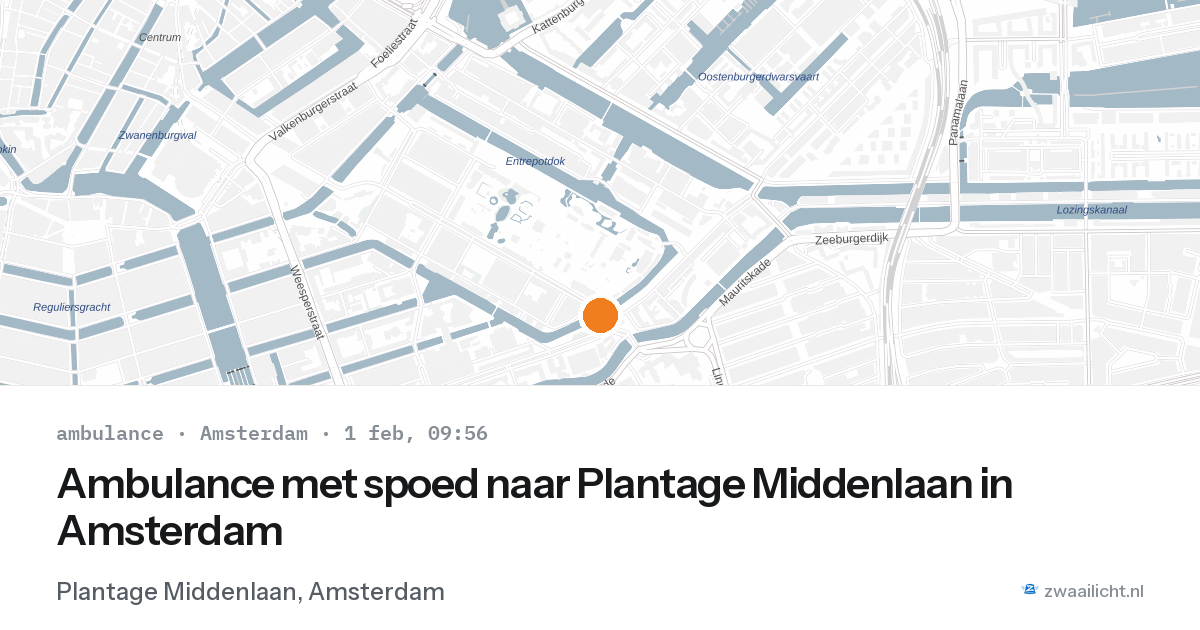 Ambulance met spoed naar Plantage Middenlaan in Amsterdam — 1 feb 2026