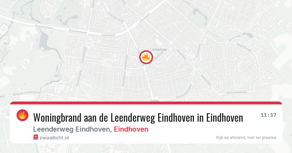 Woningbrand aan de Leenderweg Eindhoven in Eindhoven — 12 aug 2026