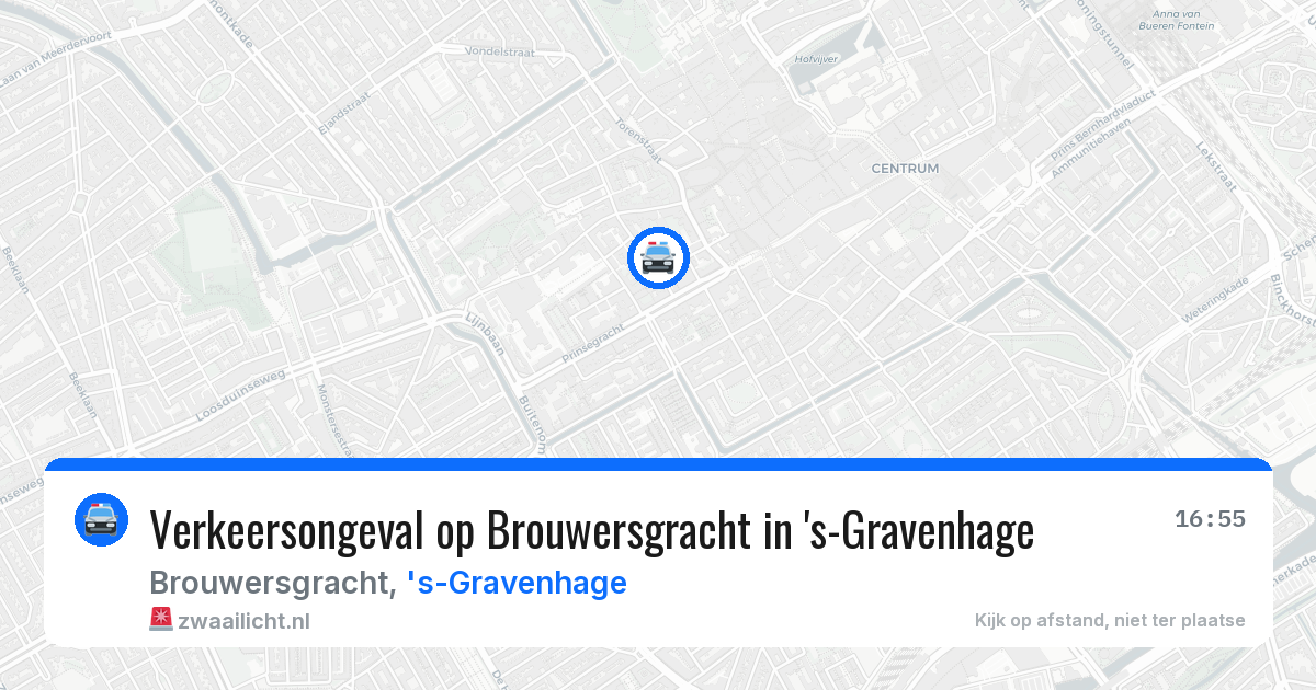 Verkeersongeval op Brouwersgracht in 's-Gravenhage — 16 mei 2026