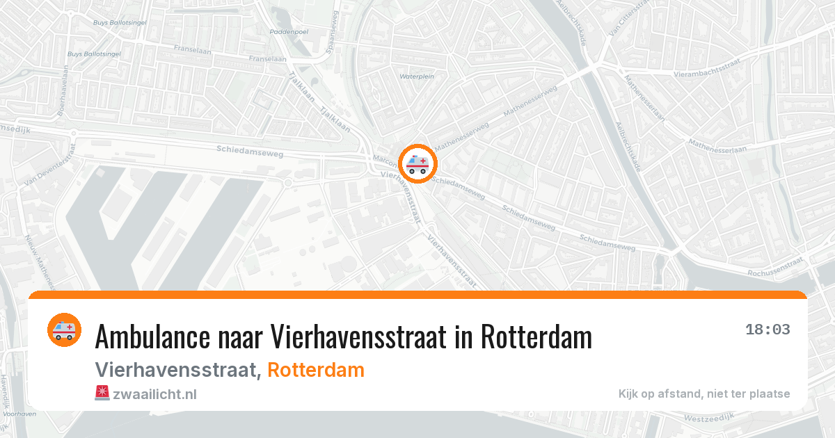 Ambulance naar Vierhavensstraat in Rotterdam — 7 mei 2026