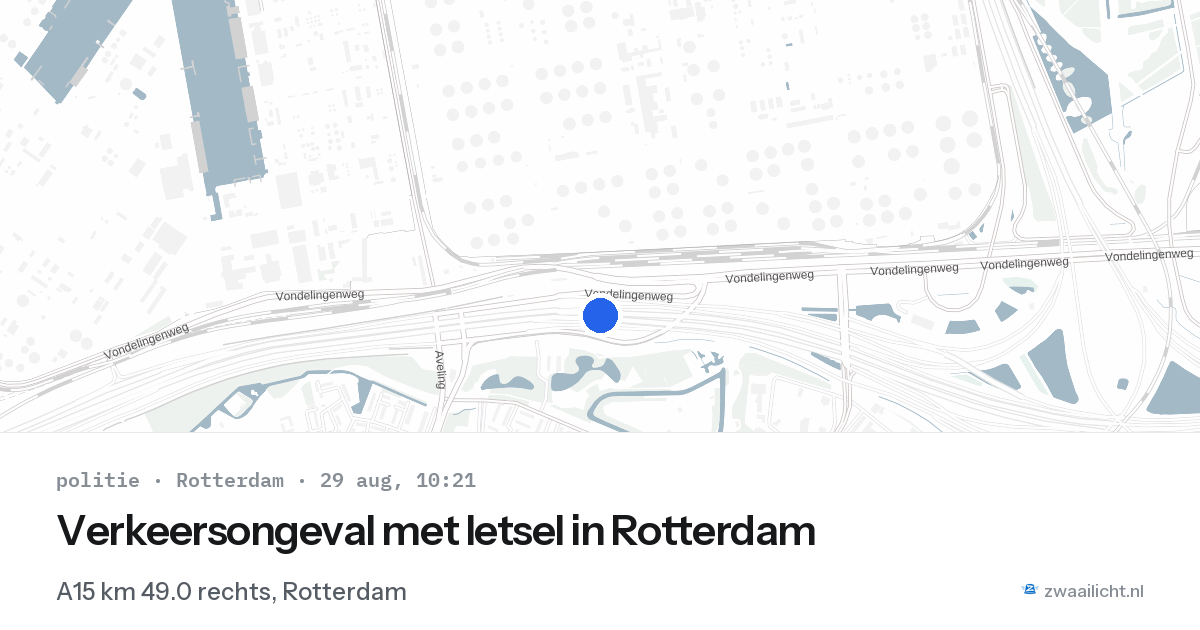 Verkeersongeval met letsel in Rotterdam — 29 aug 2026