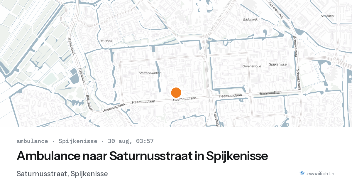 Ambulance naar Saturnusstraat in Spijkenisse — 30 aug 2026