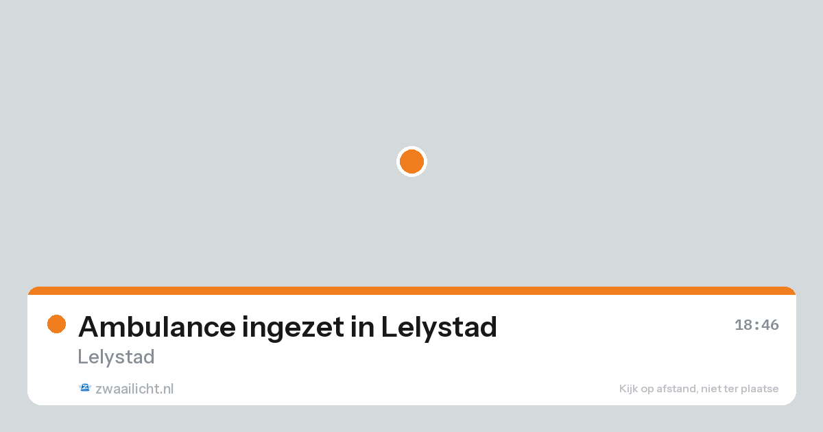 Ambulance ingezet in Lelystad — 20 aug 2026