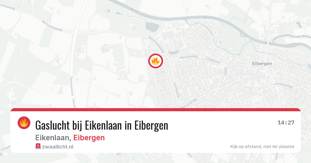 Gaslucht bij Eikenlaan in Eibergen — 8 feb 2026