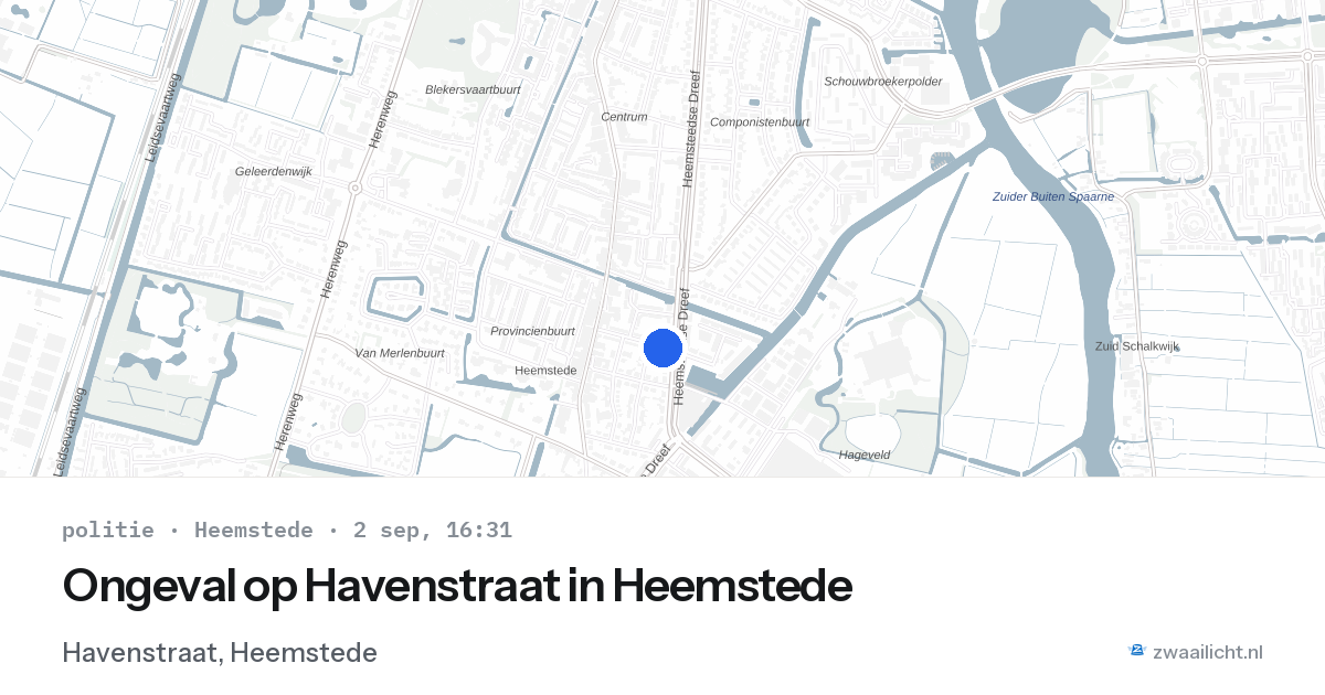 Ongeval op Havenstraat in Heemstede — 2 sep 2026