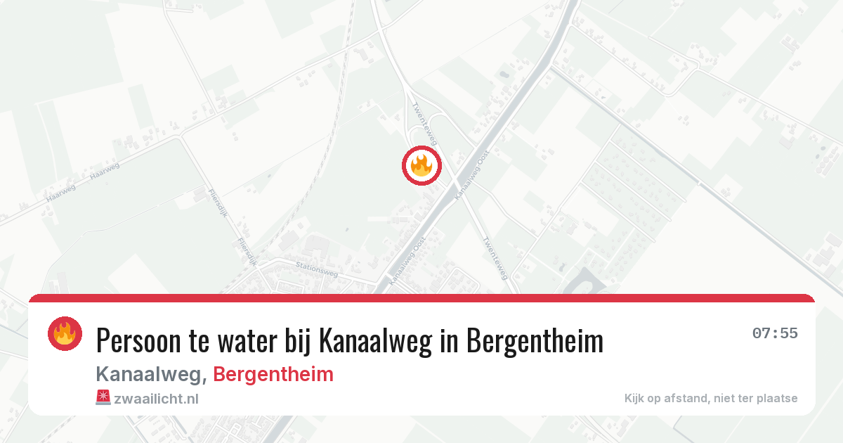 Persoon te water bij Kanaalweg in Bergentheim — 6 mei 2026