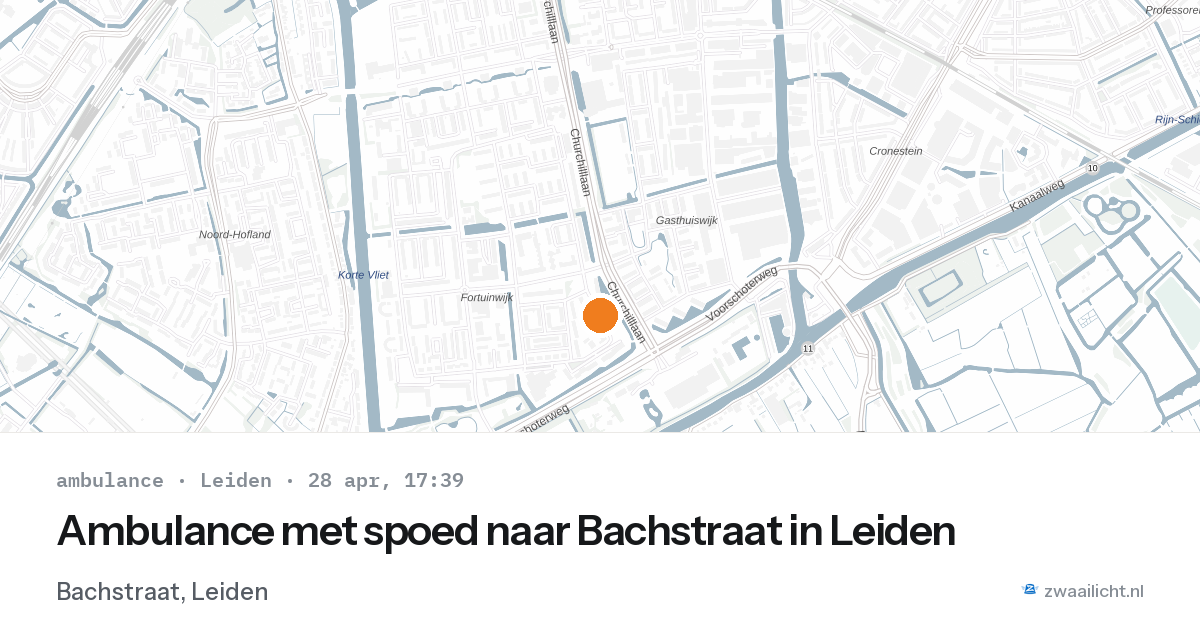 Ambulance met spoed naar Bachstraat in Leiden — 28 apr 2026