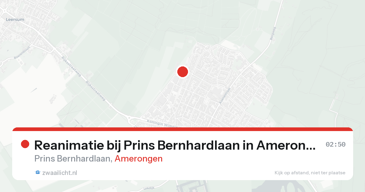 Reanimatie bij Prins Bernhardlaan in Amerongen — 23 aug 2026