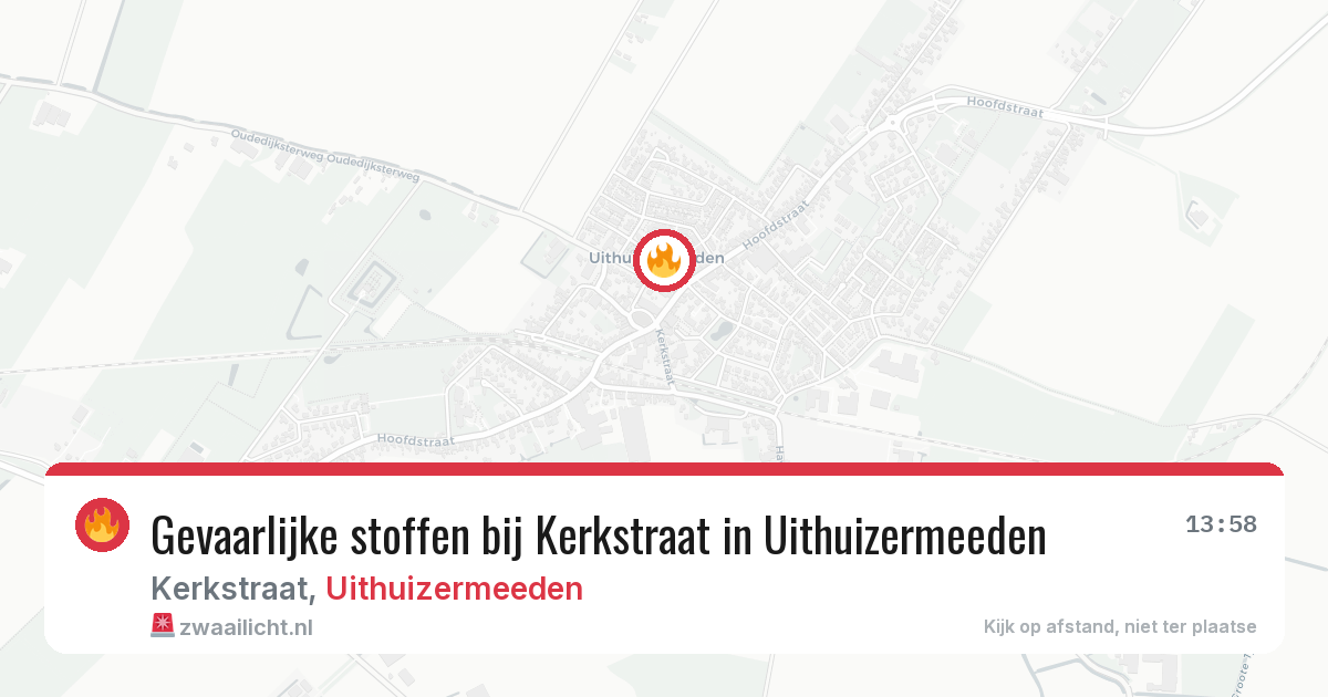 Gevaarlijke stoffen bij Kerkstraat in Uithuizermeeden — 12 mei 2026