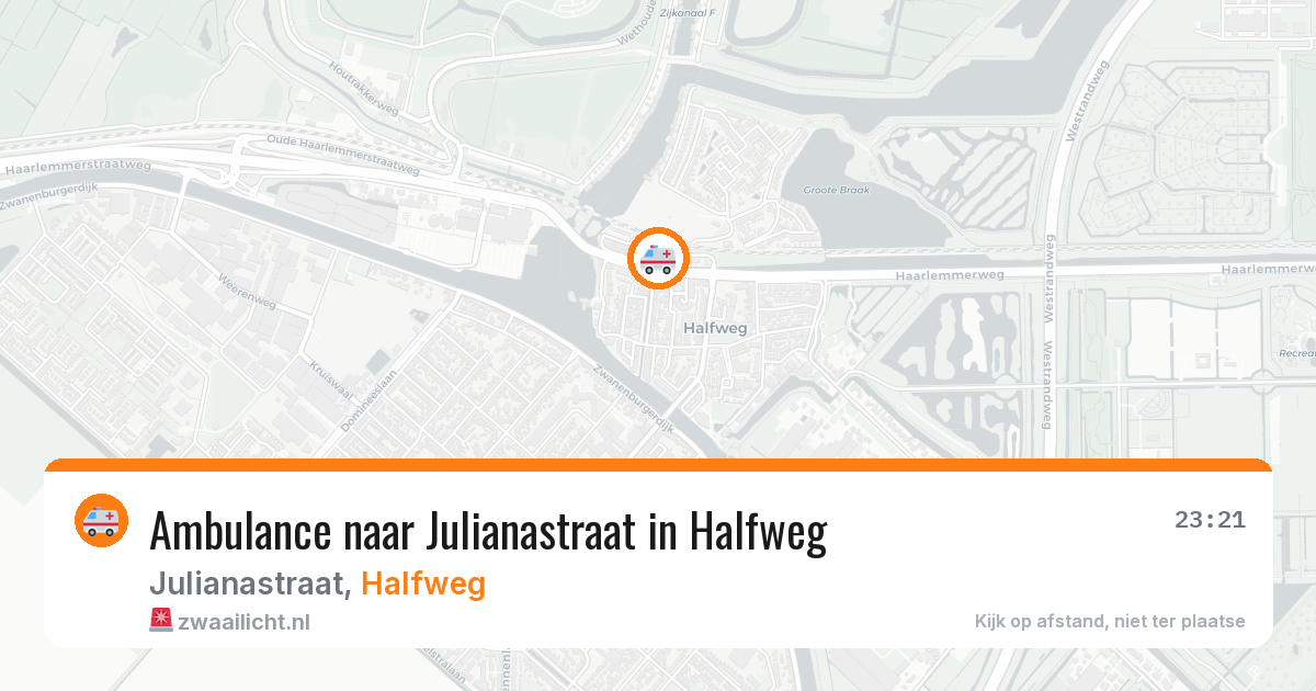Ambulance naar Julianastraat in Halfweg — 22 jun 2026