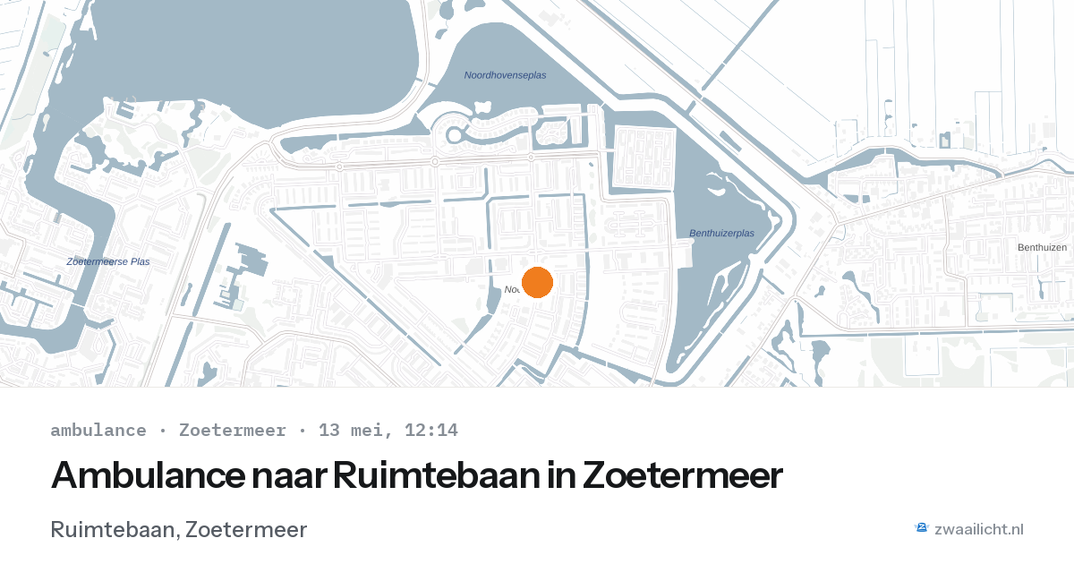 Ambulance naar Ruimtebaan in Zoetermeer — 13 mei 2026
