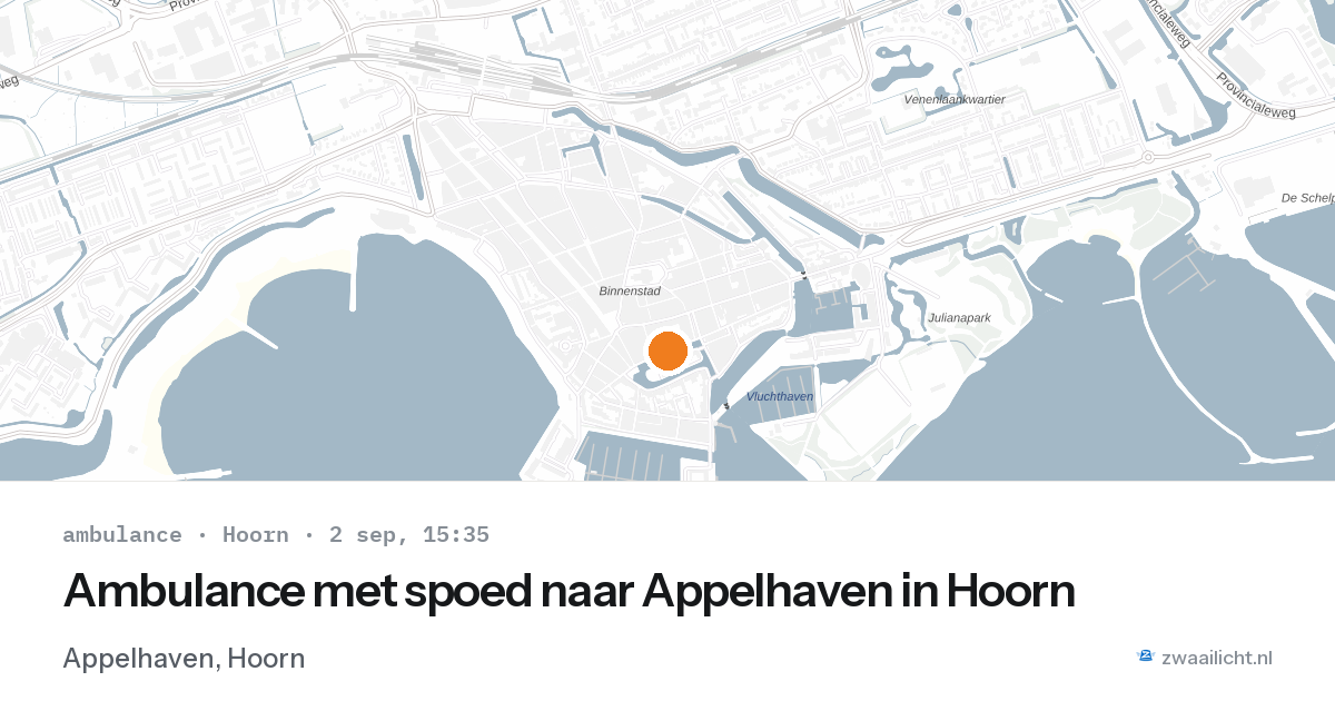 Ambulance met spoed naar Appelhaven in Hoorn — 2 sep 2026