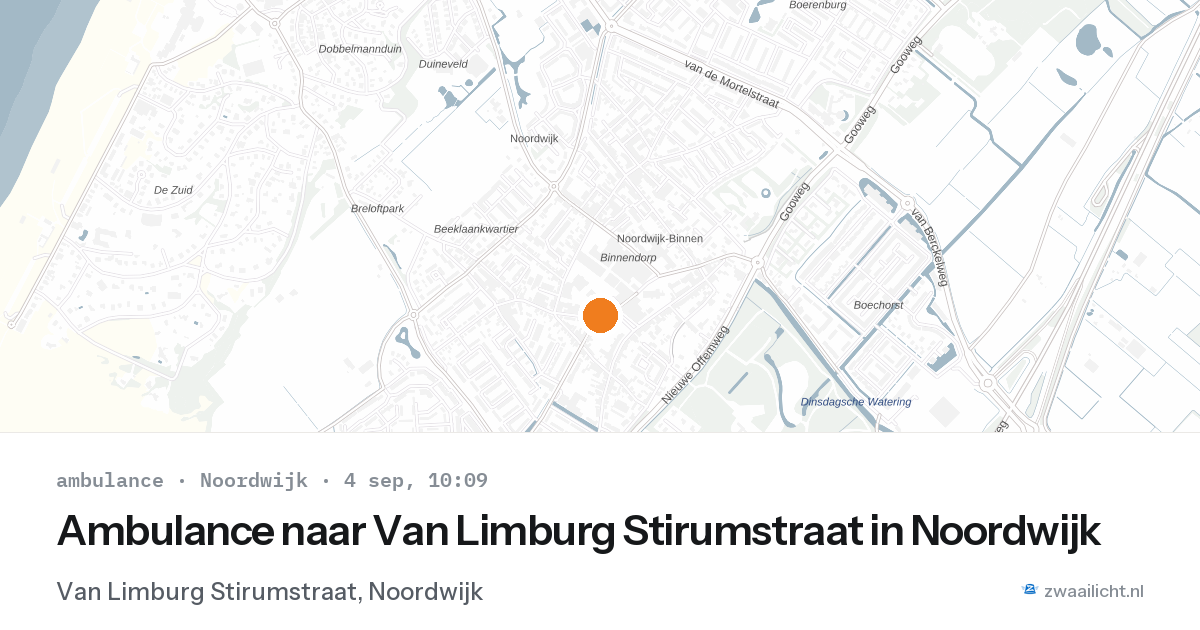 Ambulance naar Van Limburg Stirumstraat in Noordwijk — 4 sep 2026