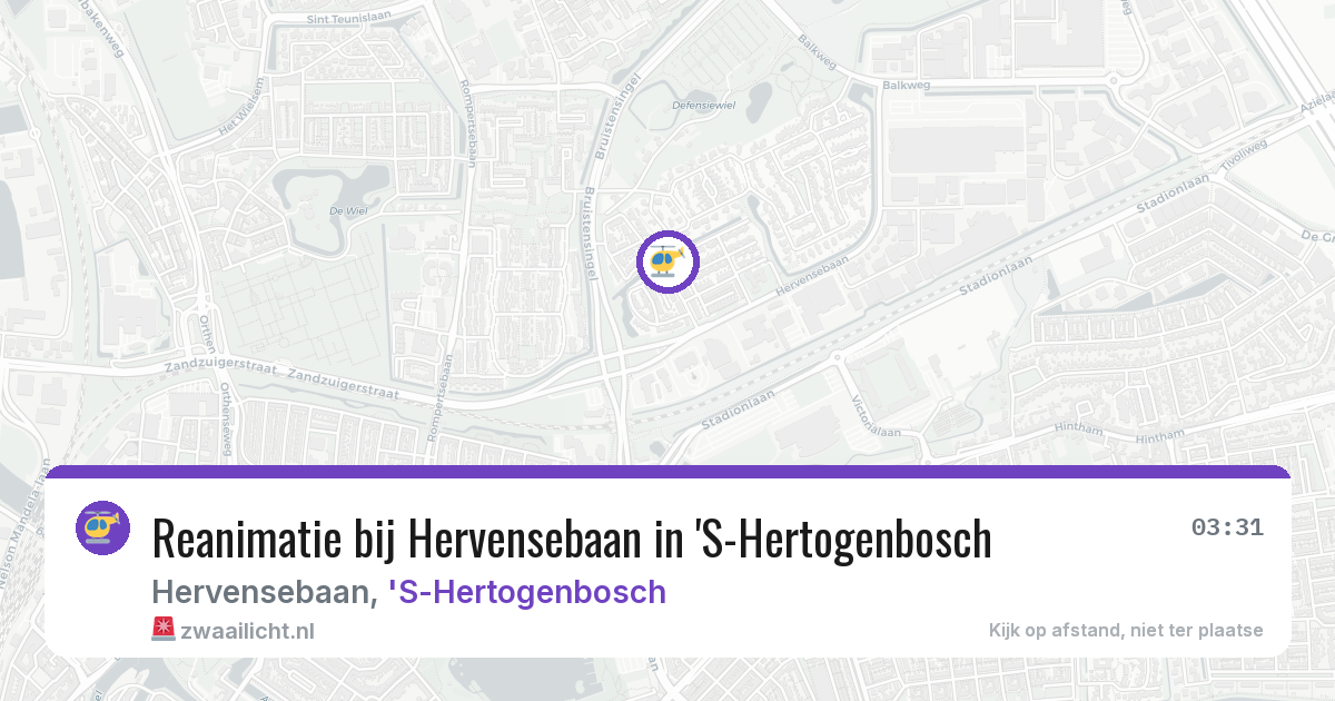 Reanimatie bij Hervensebaan in 'S-Hertogenbosch — 9 aug 2026