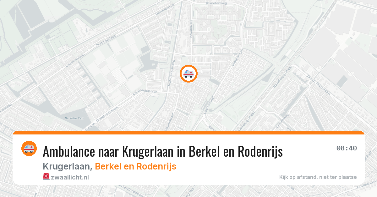 Ambulance naar Krugerlaan in Berkel en Rodenrijs — 13 jul 2026